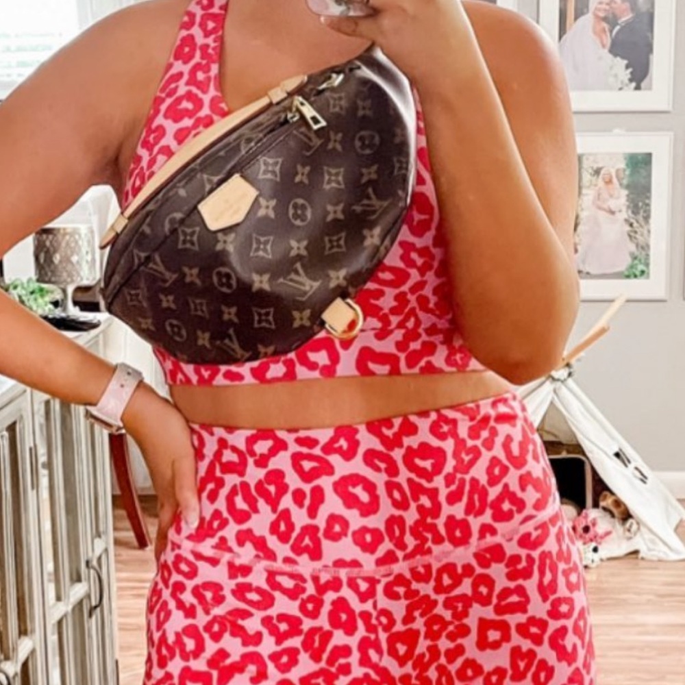 Pink Leopard Biker Shorts Set